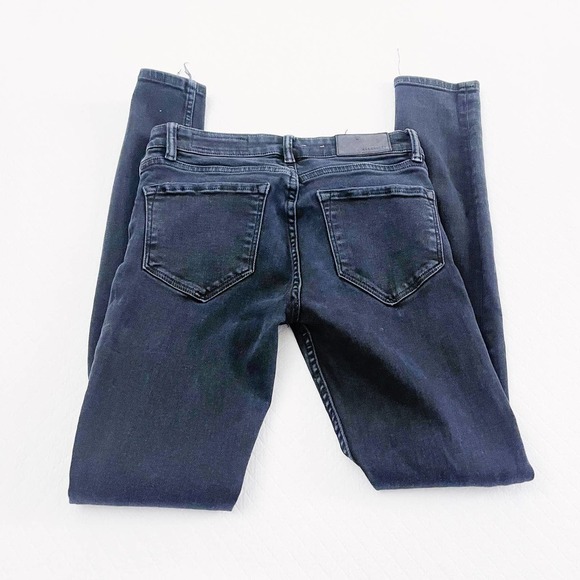 All Saints Distressed Skinny Black Faded Denim SZ26 - Picture 5 of 9